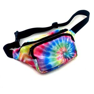 Tie Dyed Fanny Pack Hip Sack Zipper Pockets Adjustable Strap Icing Waist Purse